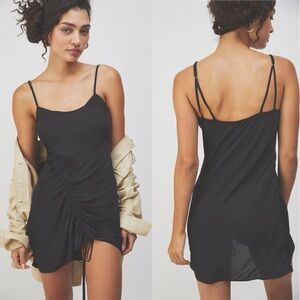 Free People Black Mini Slip Dress
